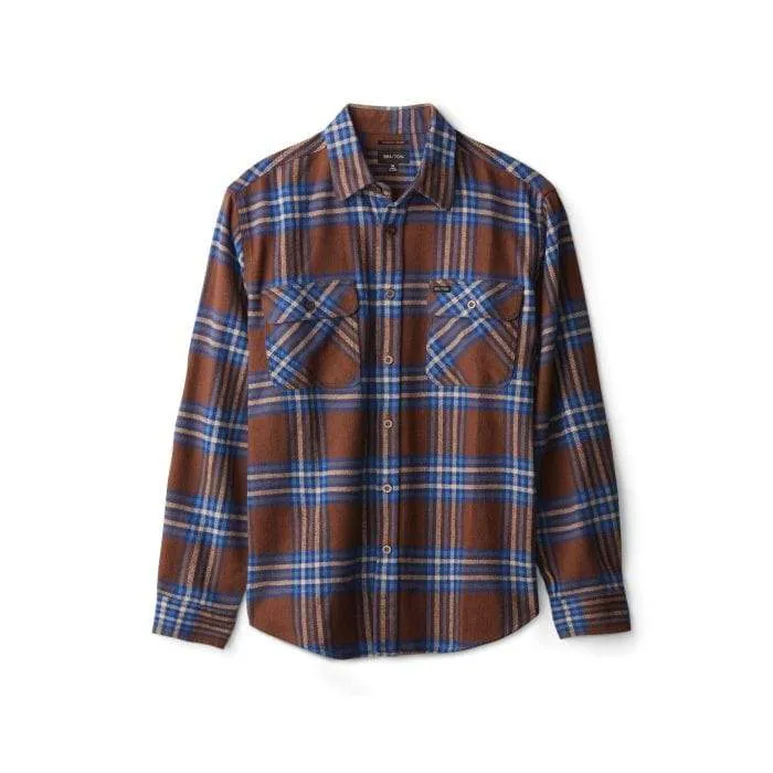 Bowery L/S X Flannel Washed Brown/Mineral Blue