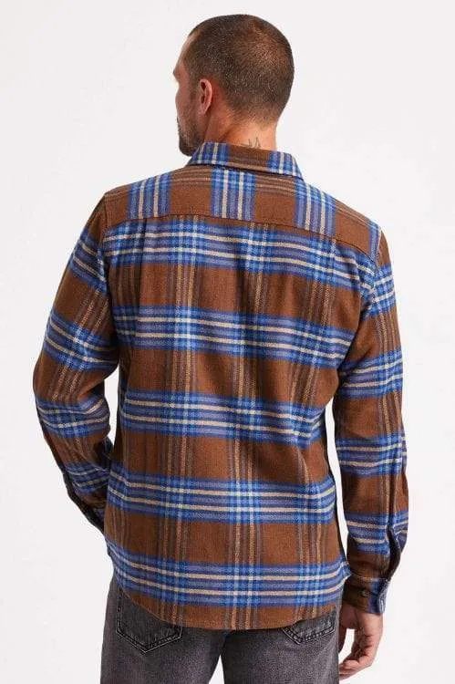 Bowery L/S X Flannel Washed Brown/Mineral Blue