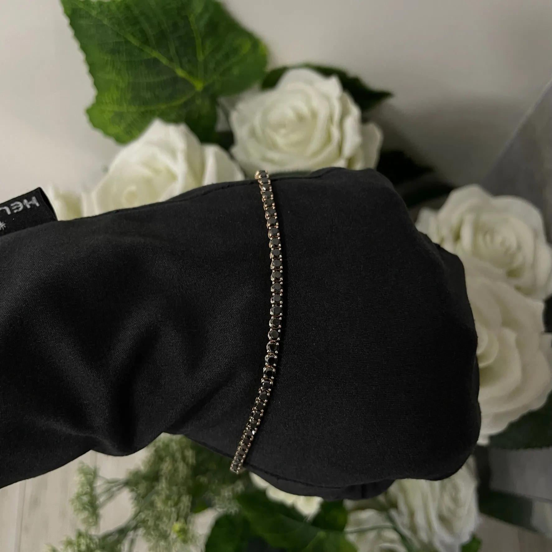 Bracciale Tennis oro - diamanti neri