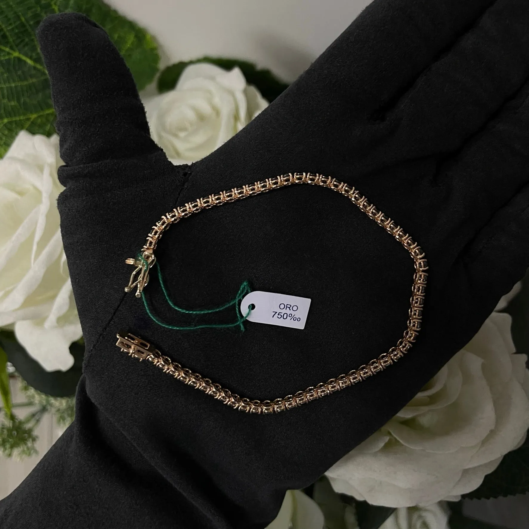 Bracciale Tennis oro - diamanti neri
