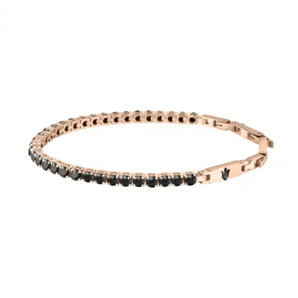 BRACCIALE TENNIS ORO ROSA E NERO MASERATI