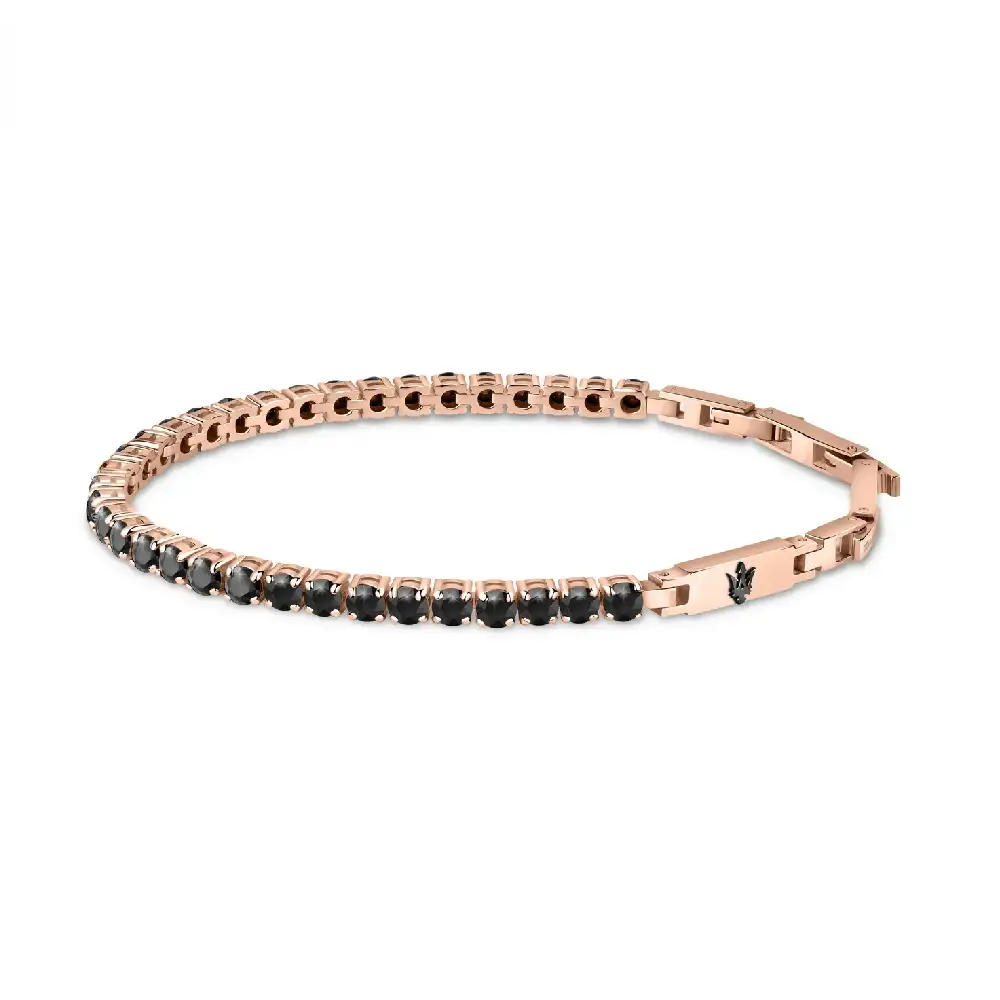 BRACCIALE TENNIS ORO ROSA E NERO MASERATI