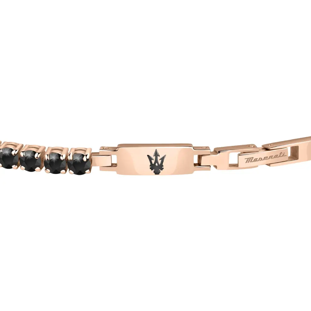 BRACCIALE TENNIS ORO ROSA E NERO MASERATI