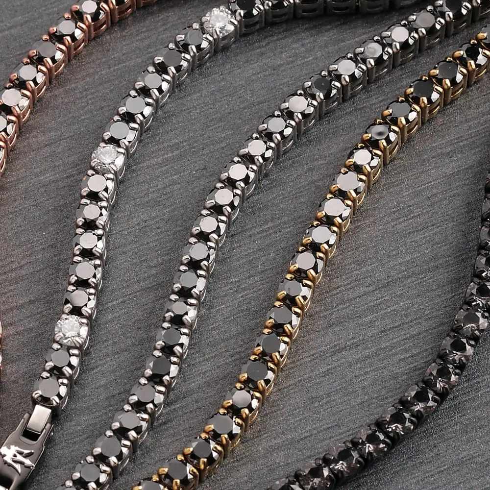 BRACCIALE TENNIS ORO ROSA E NERO MASERATI