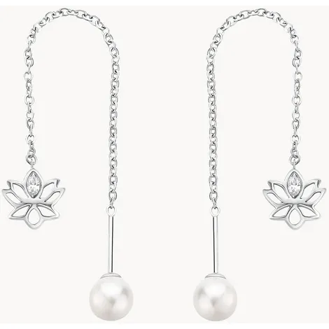 BROSWAY Orecchini in acciaio pendenti fiore Brosway 