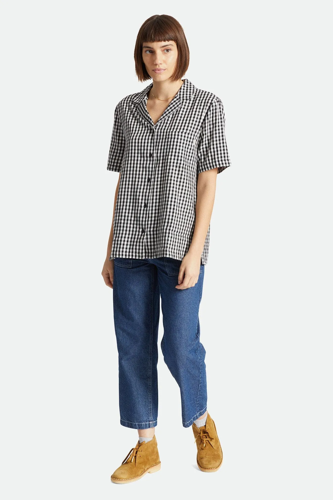 BUNKER GINGHAM BF S/S WVN - BLACK