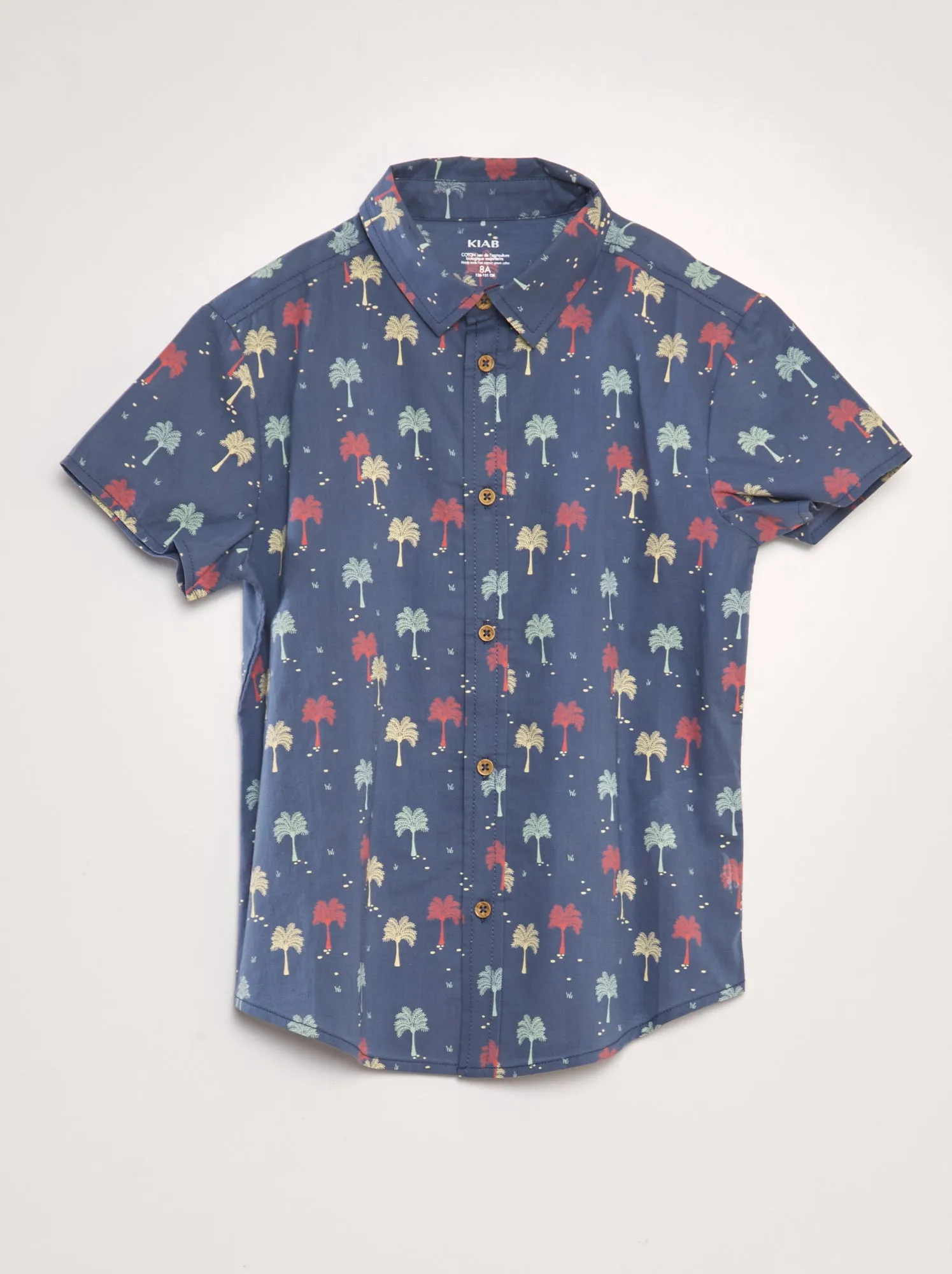 Camicia a maniche corte con stampa - BLU