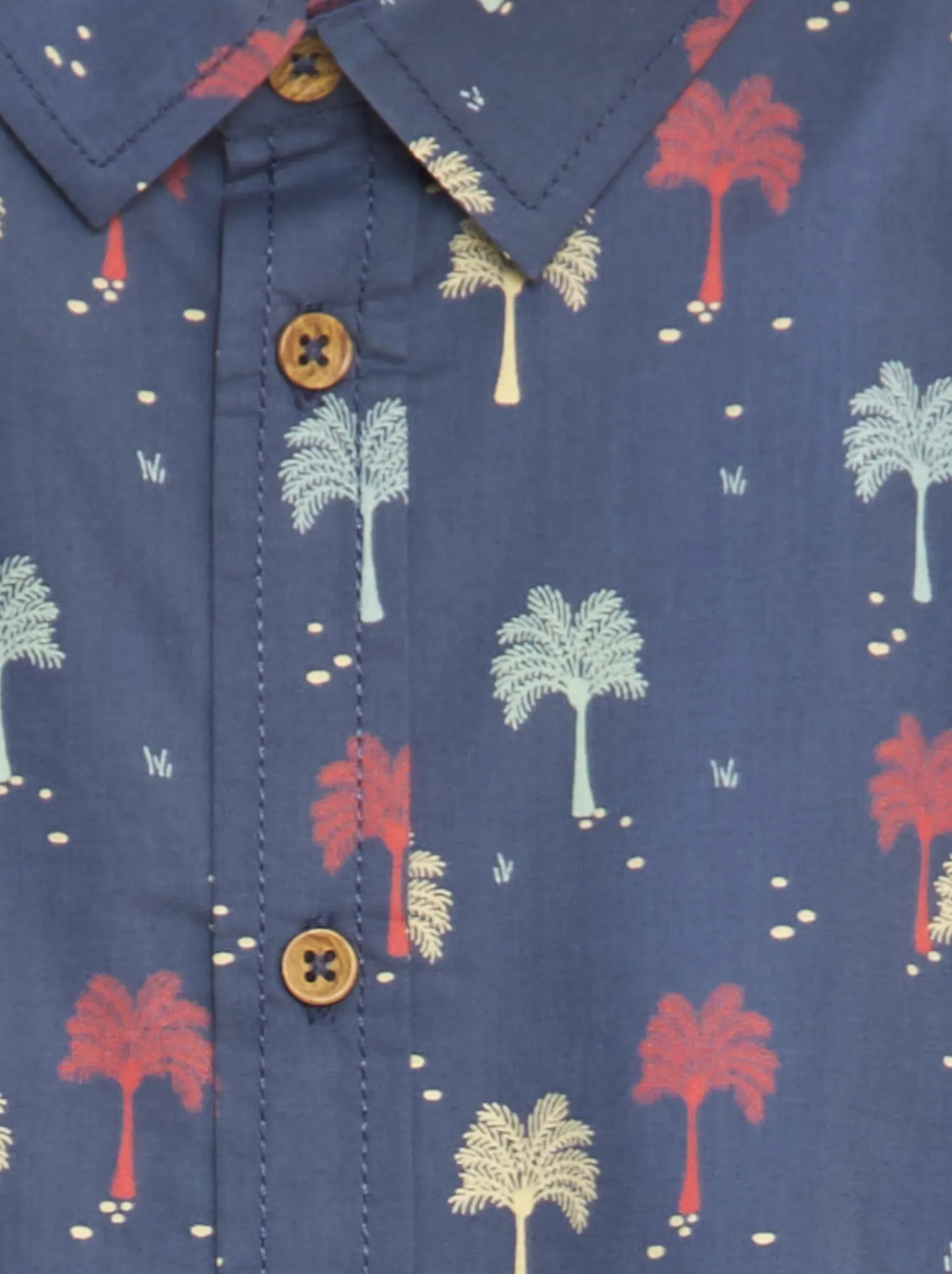 Camicia a maniche corte con stampa - BLU