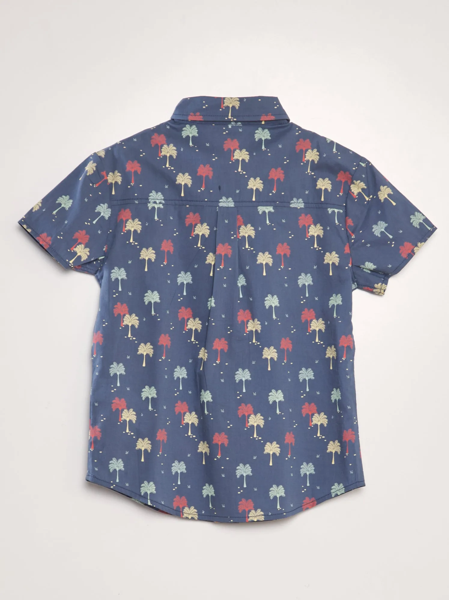 Camicia a maniche corte con stampa - BLU