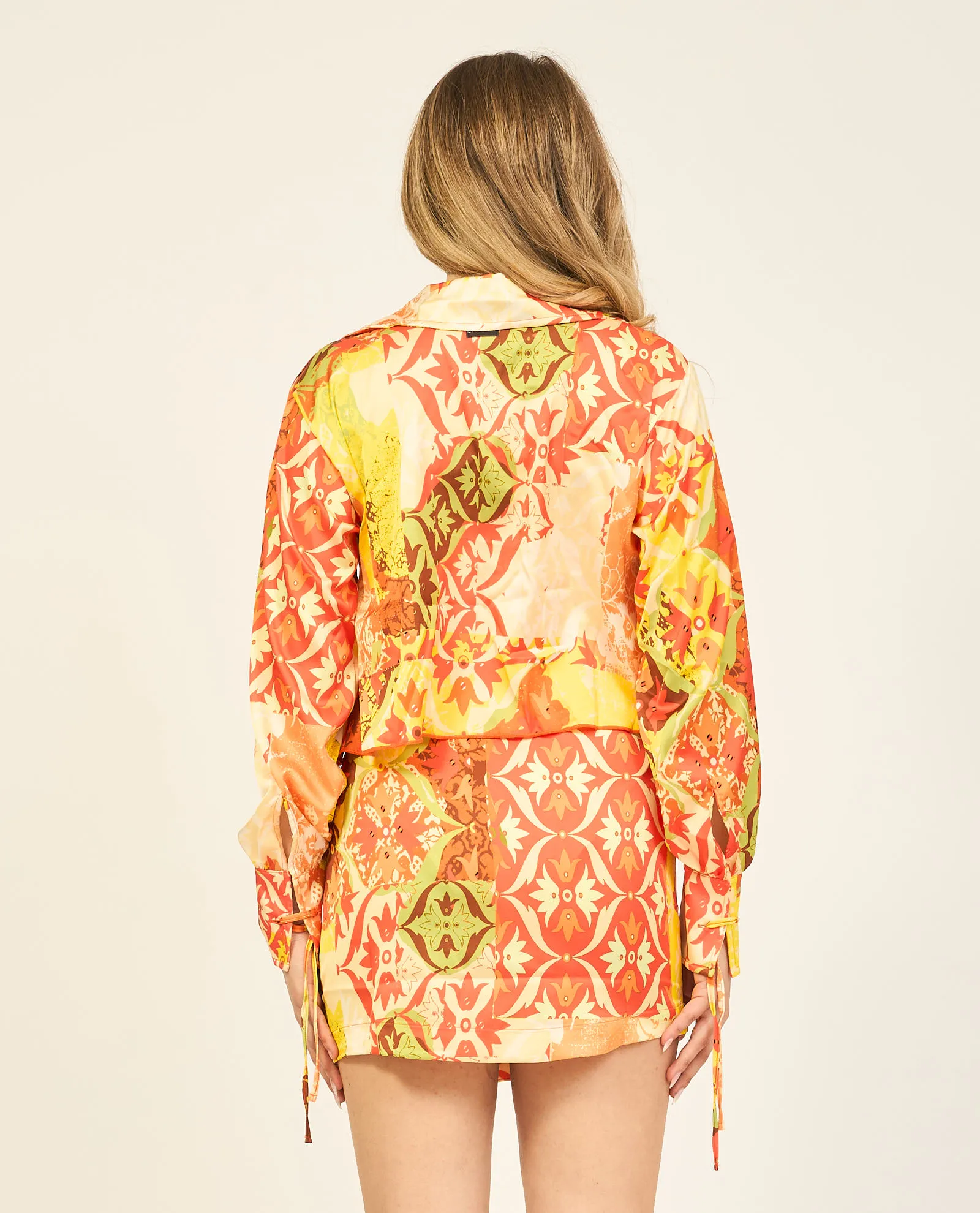 Camicia Changit modello crop in fantasia