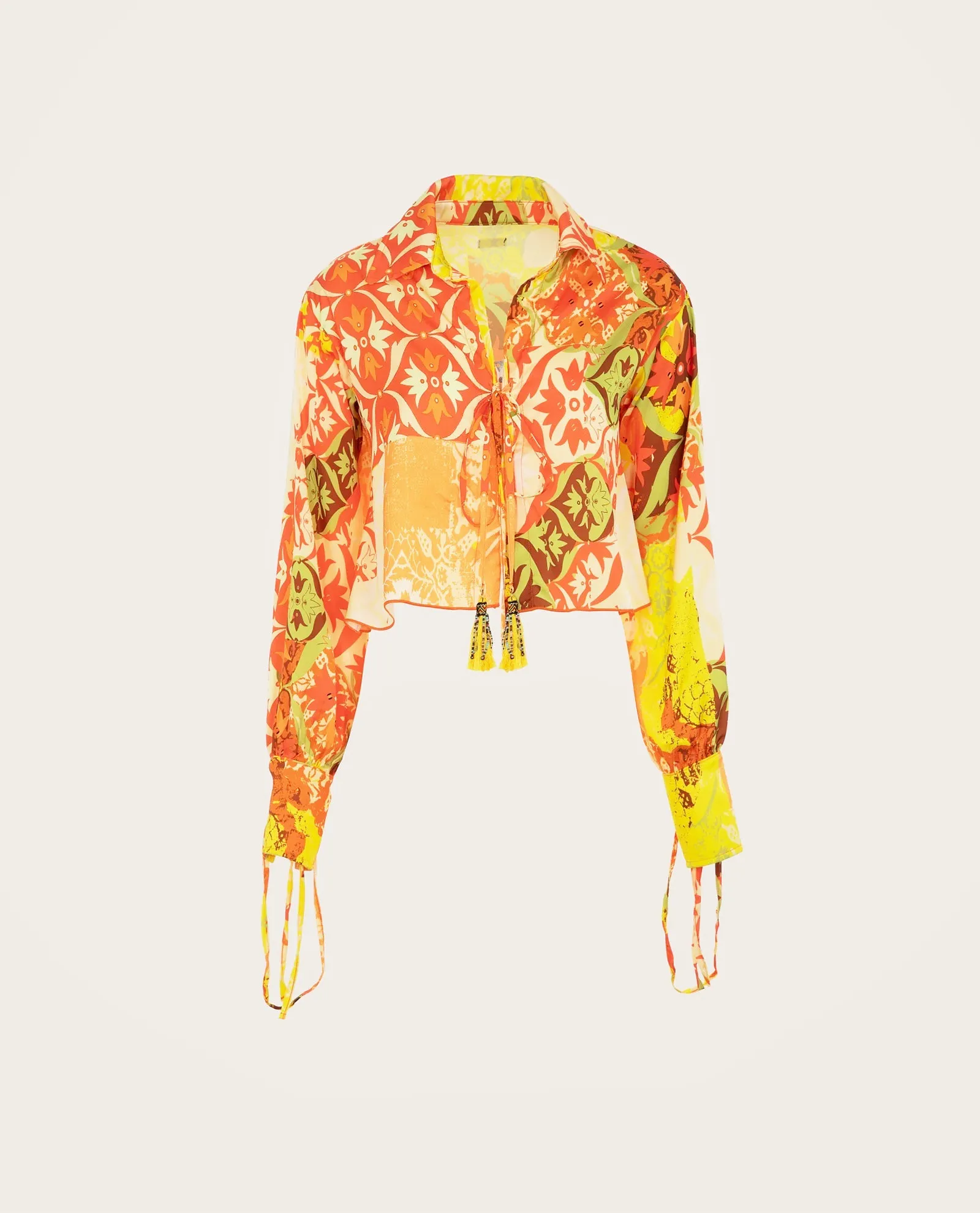 Camicia Changit modello crop in fantasia