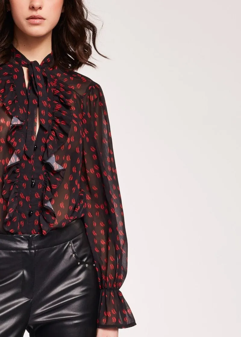 Camicia foulard con rouche