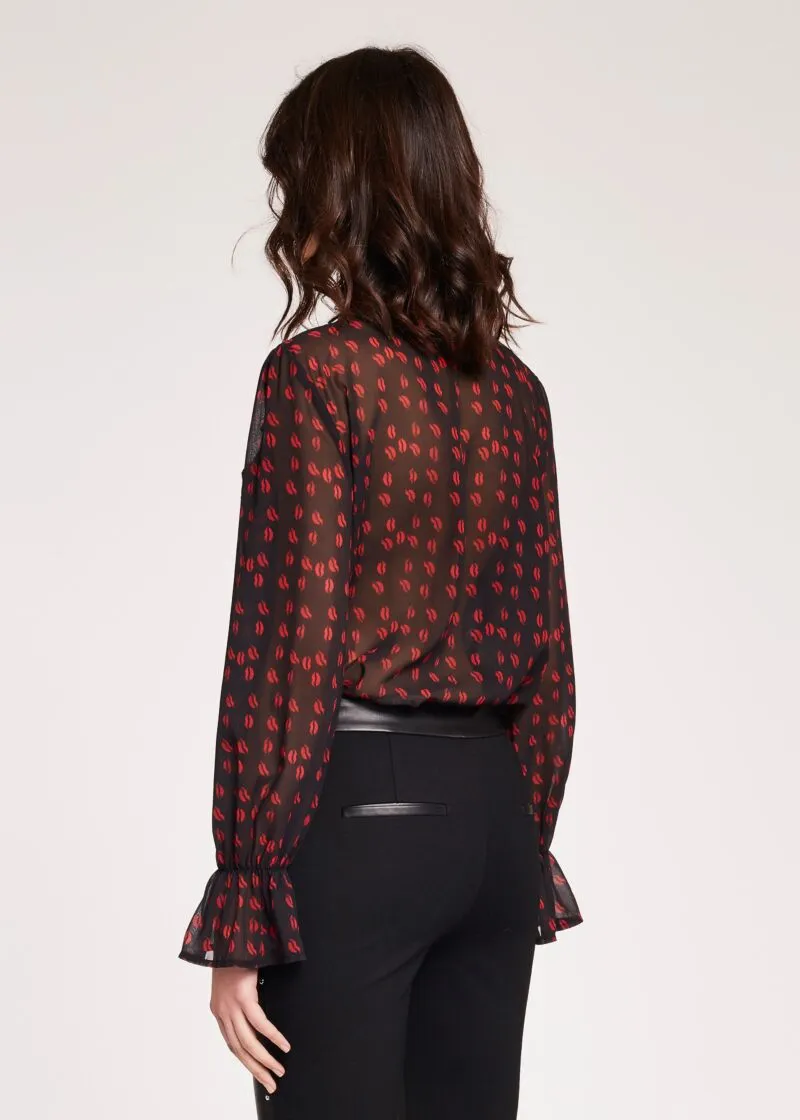 Camicia foulard con rouche