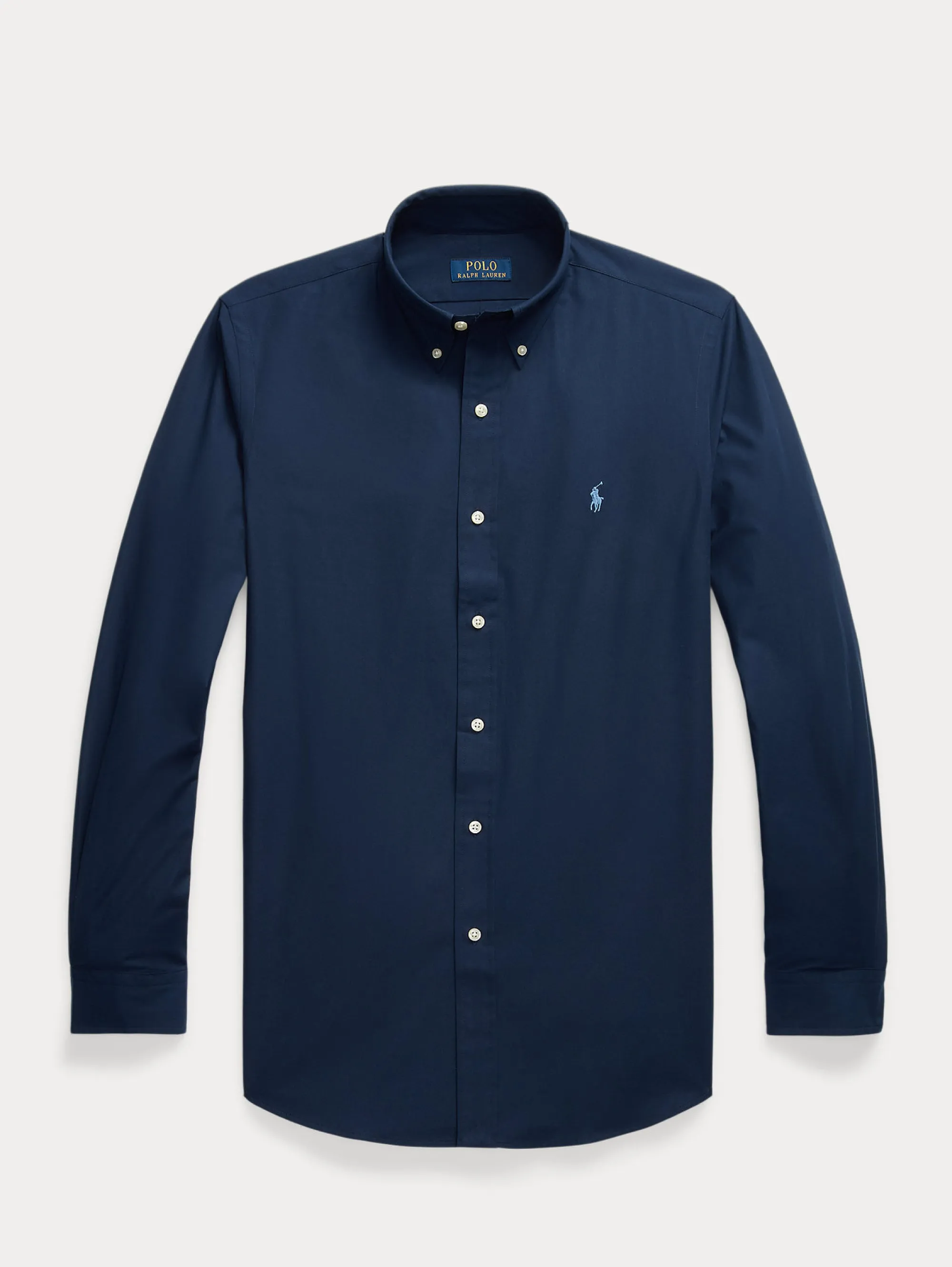 Camicia in Popeline Stretch Custom-Fit Blu Navy