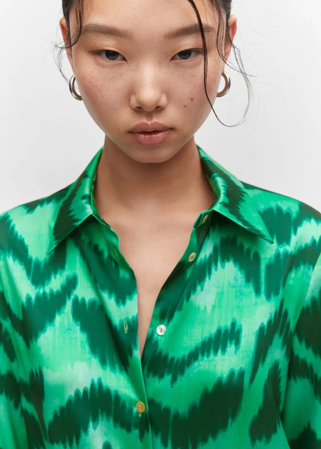 Camicia satinata stampata