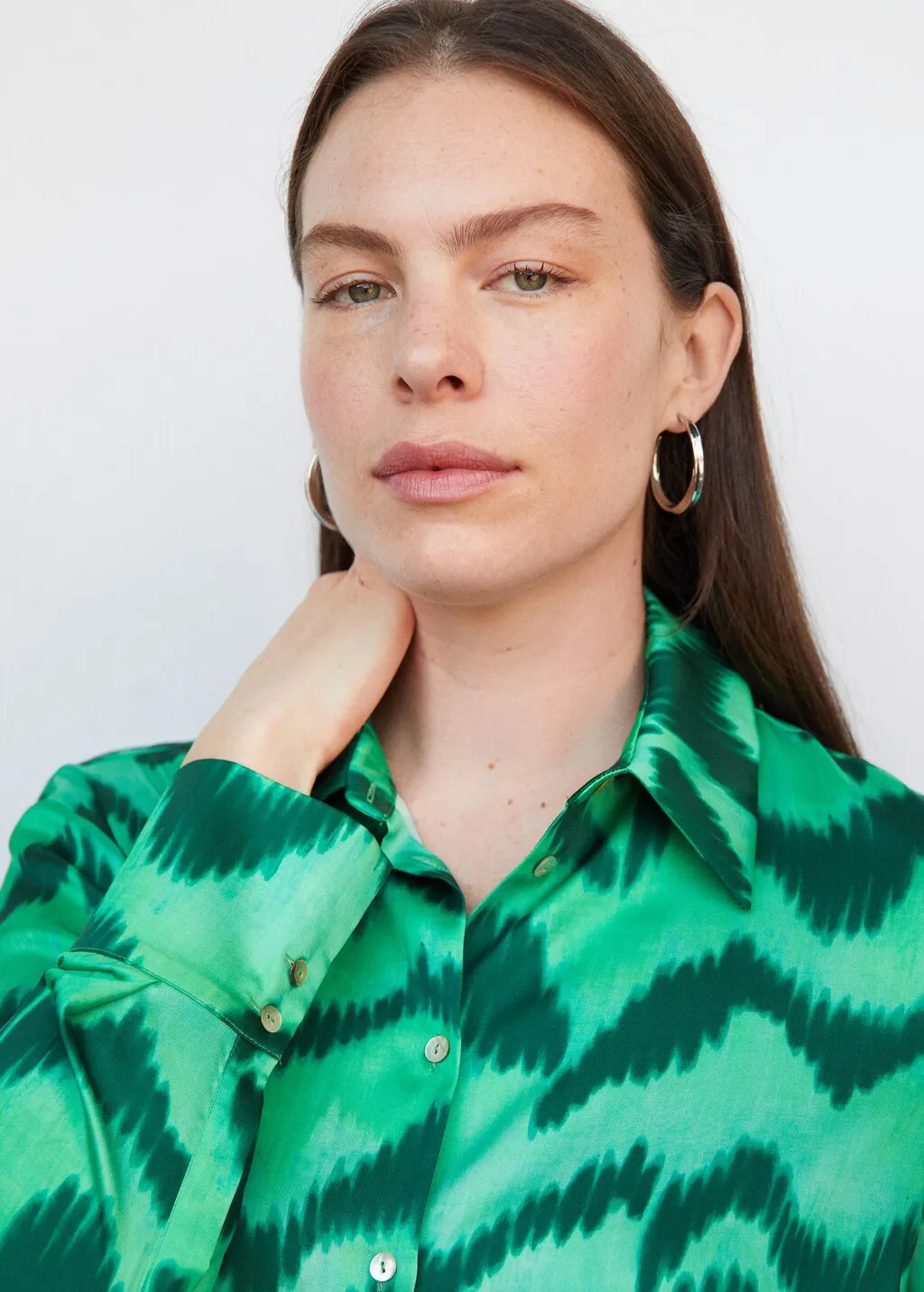 Camicia satinata stampata