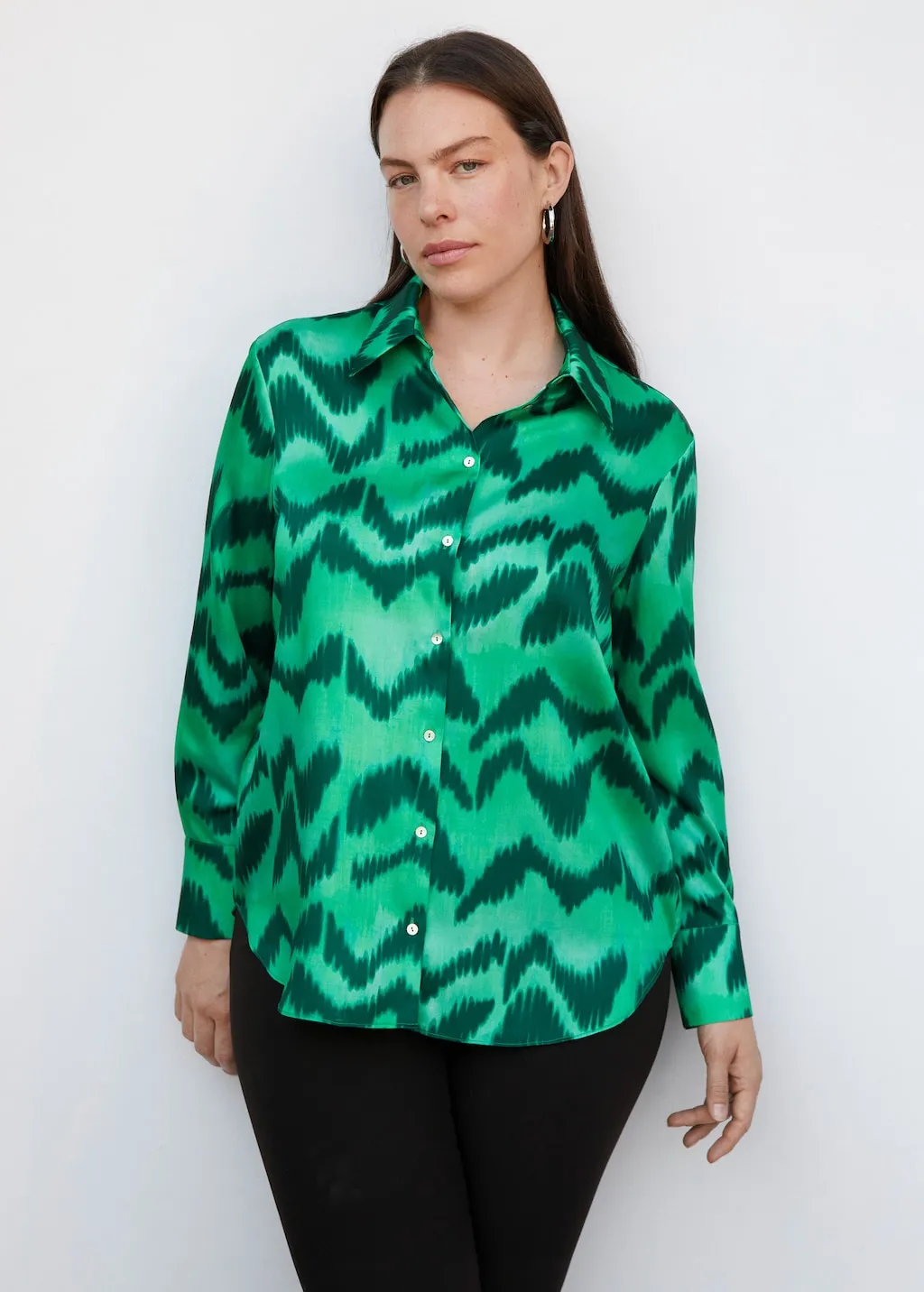 Camicia satinata stampata