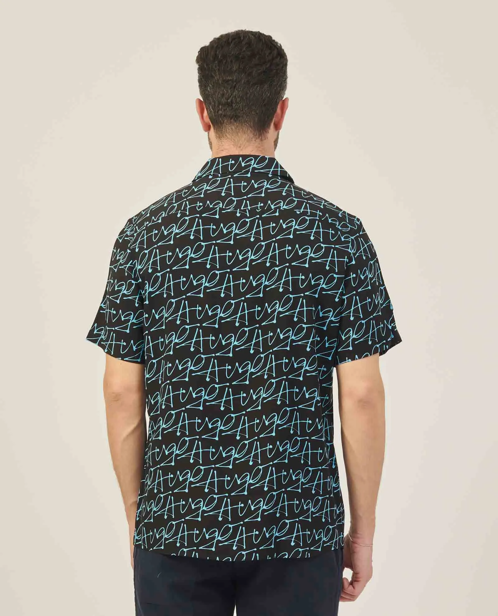 Camicia uomo Hugo con logo lettering all over