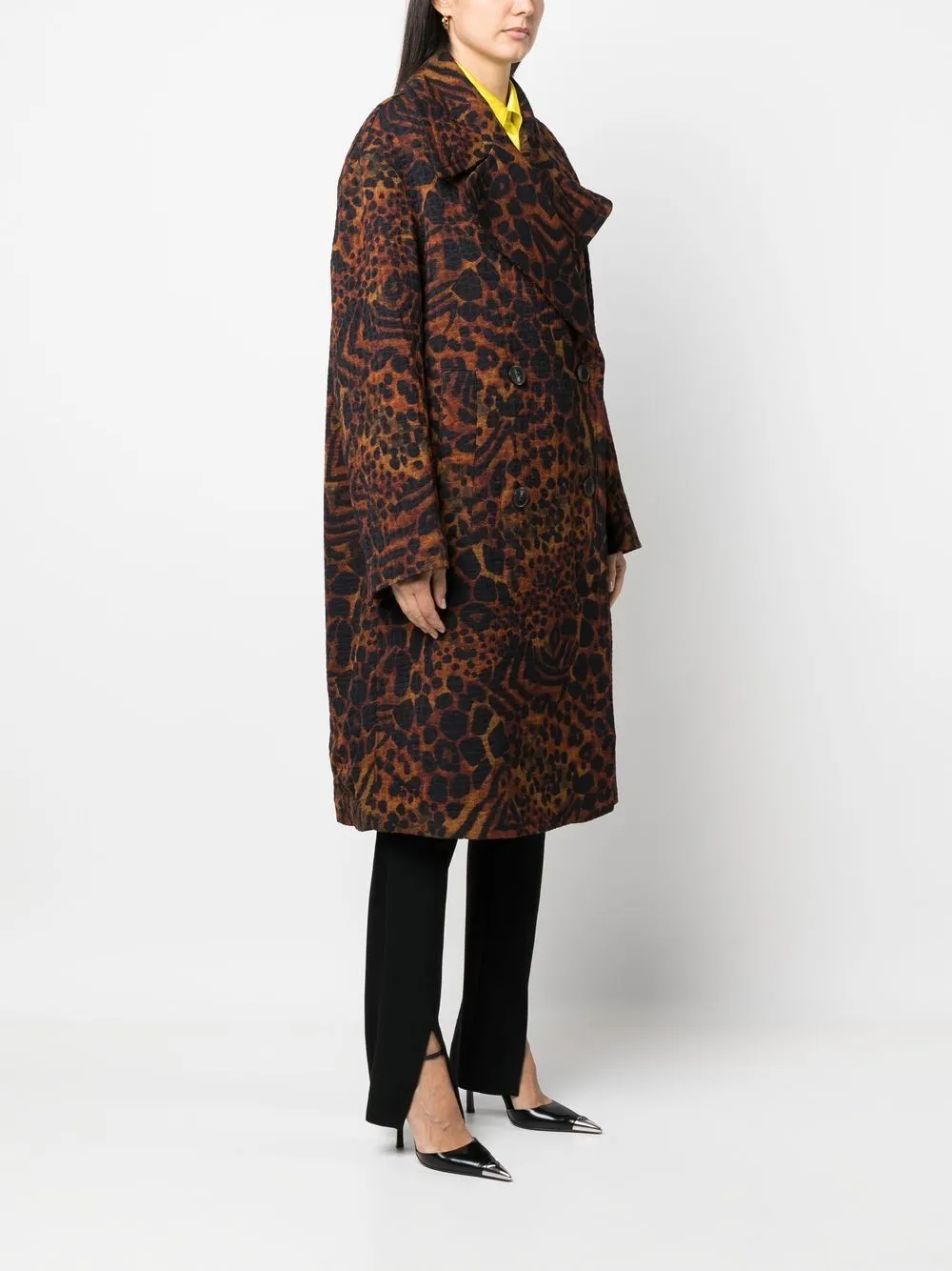 cappotto animalier doppio petto
