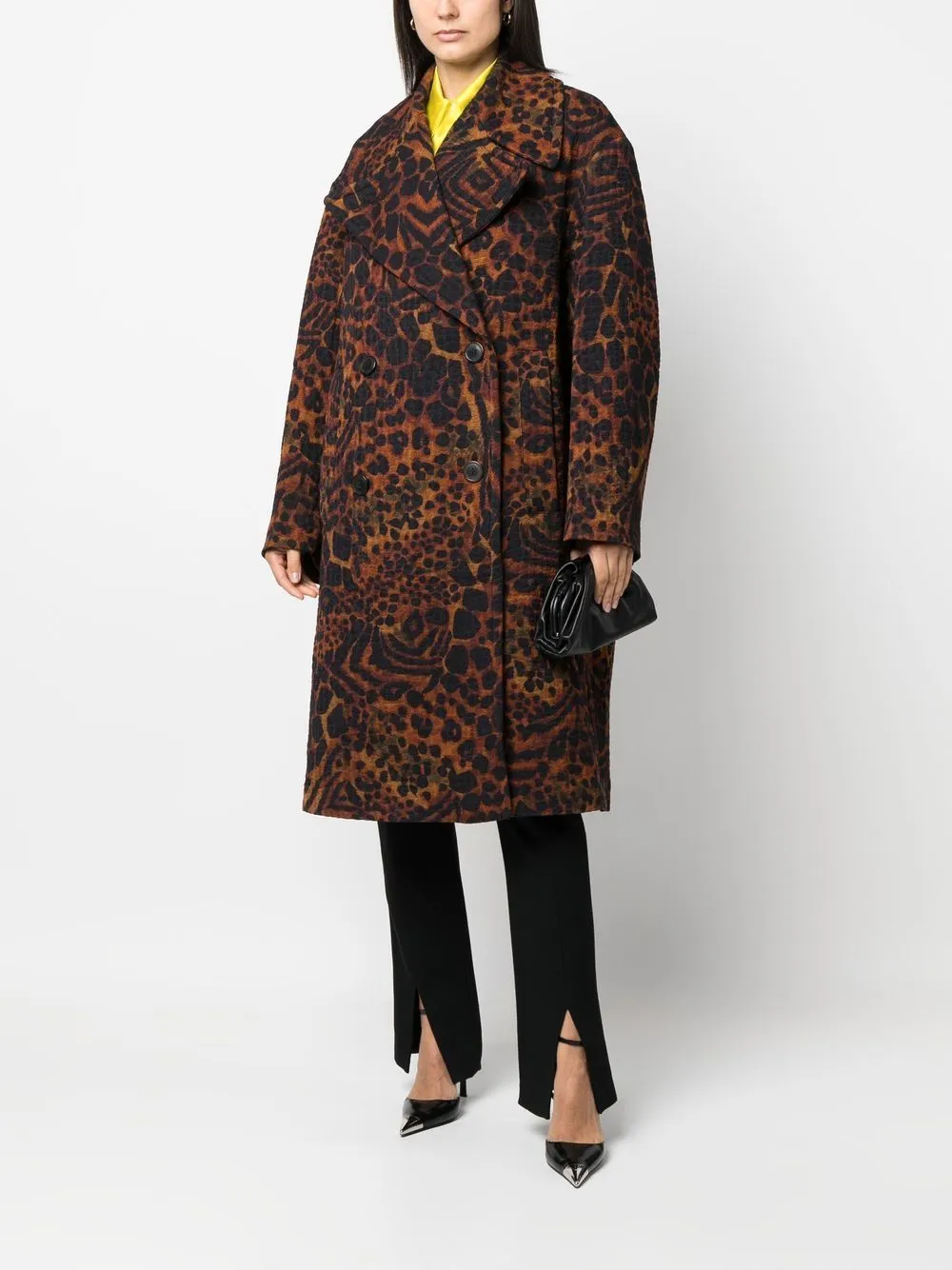 cappotto animalier doppio petto