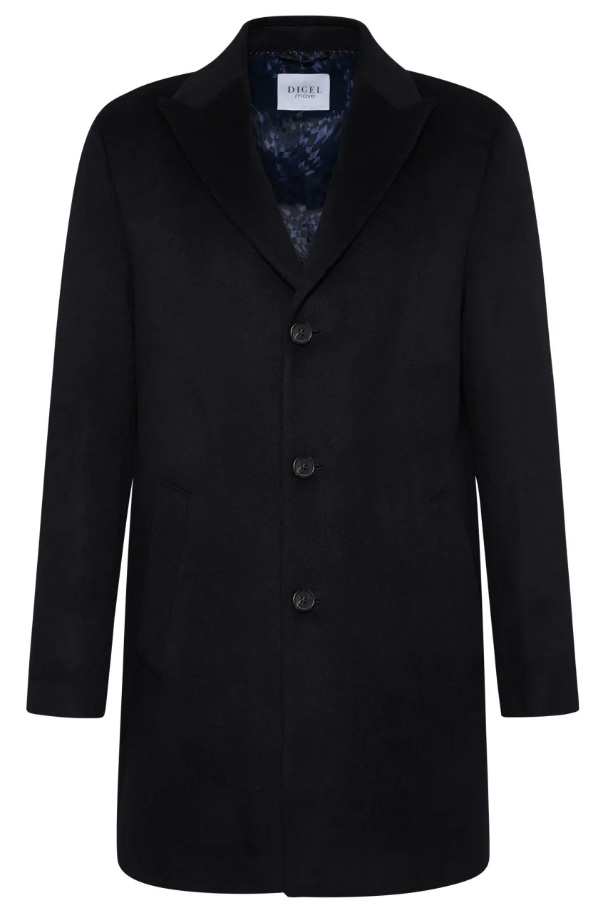 Cappotto digel blu slim fit in misto cashmere