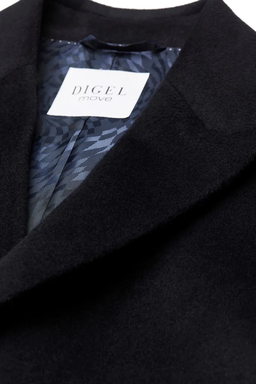 Cappotto digel blu slim fit in misto cashmere