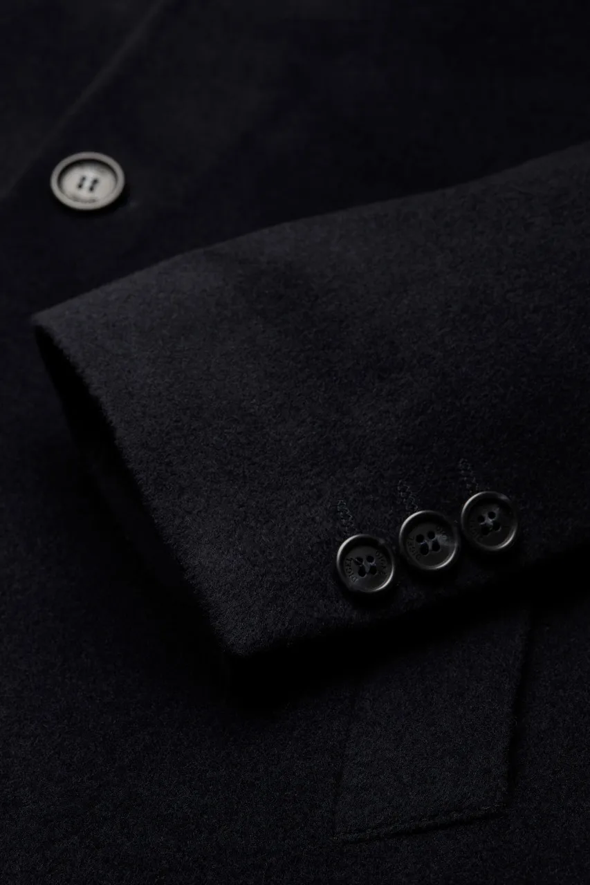 Cappotto digel blu slim fit in misto cashmere