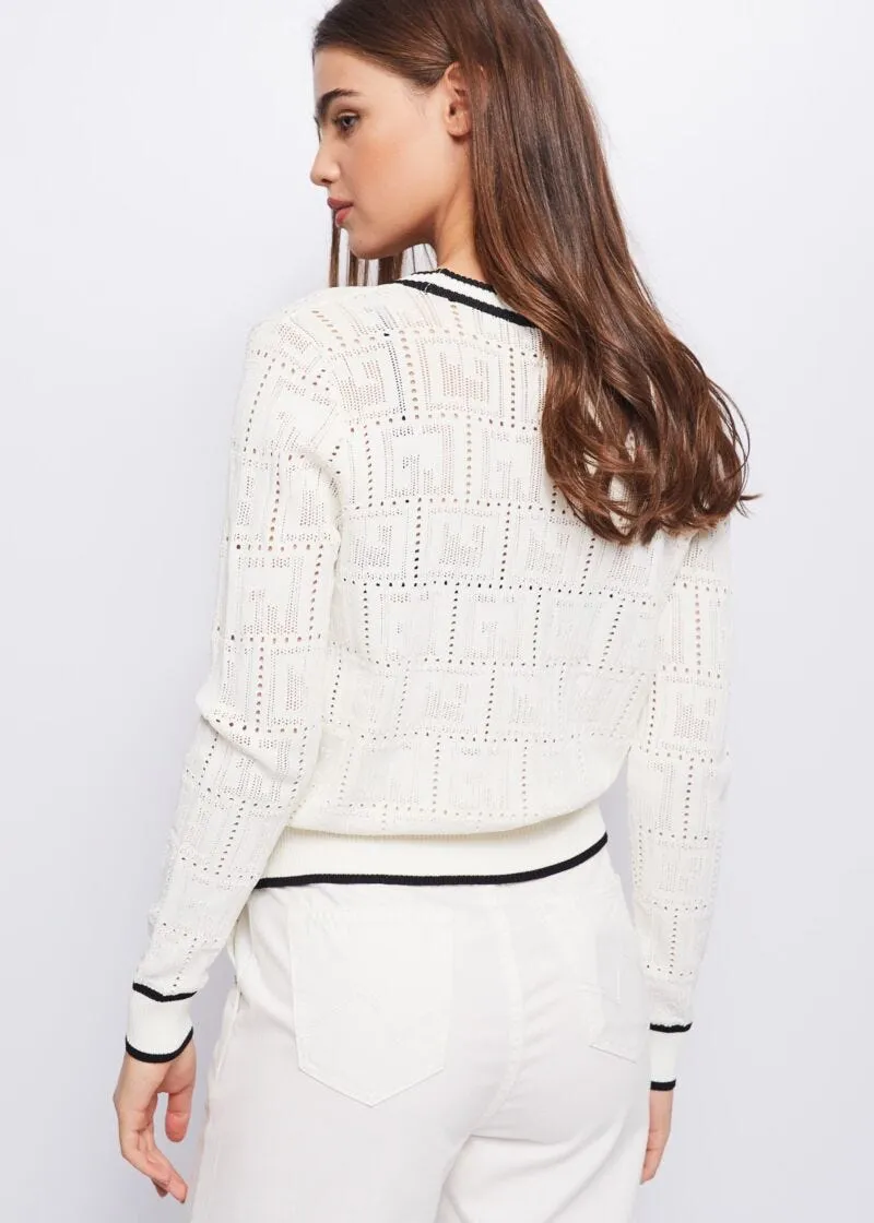Cardigan con lettering GJ