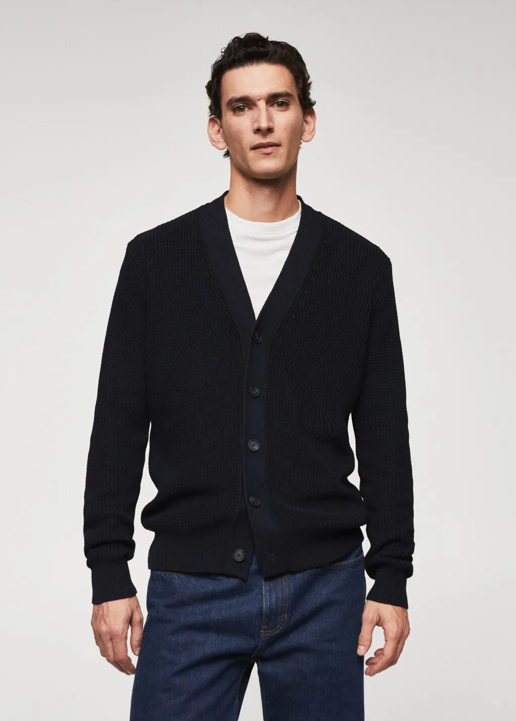 Cardigan cotone testurizzato