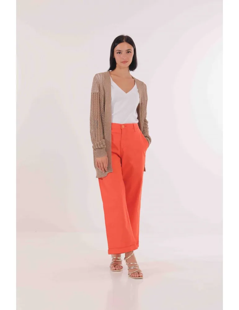 CARDIGAN LUNGO TRAFORATO LUREX