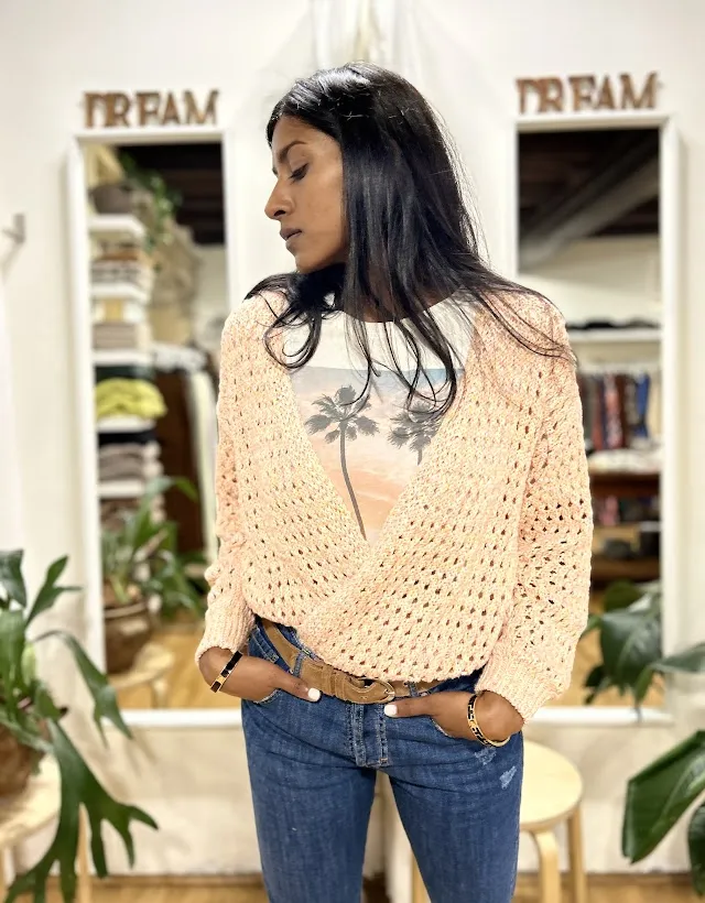 Cardigan traforato fantasia