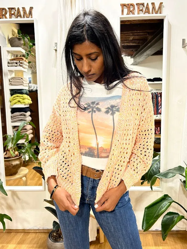 Cardigan traforato fantasia