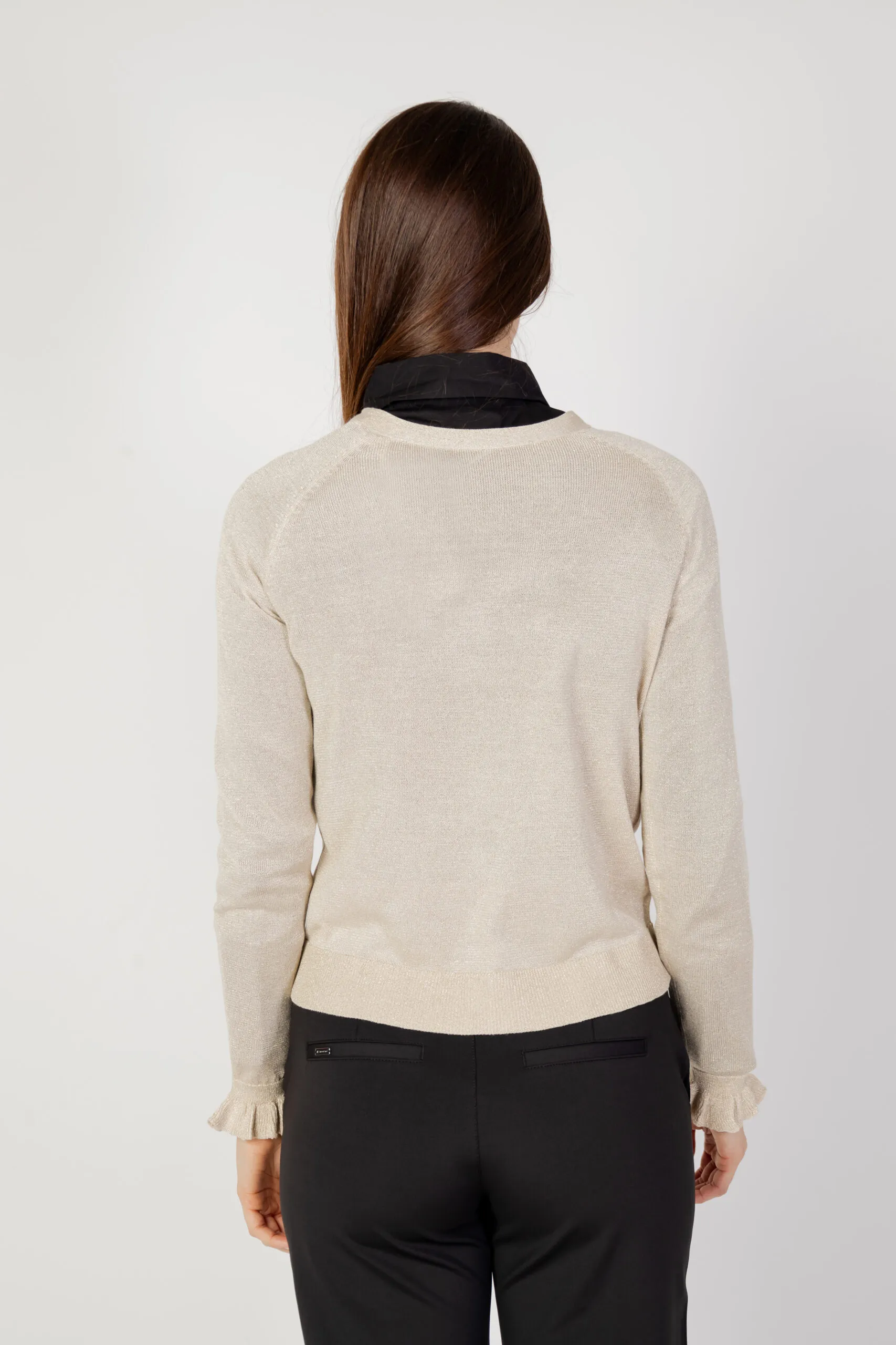 Cardigan Vila Clothes vianta rev frill glitter knit cardigan Oro