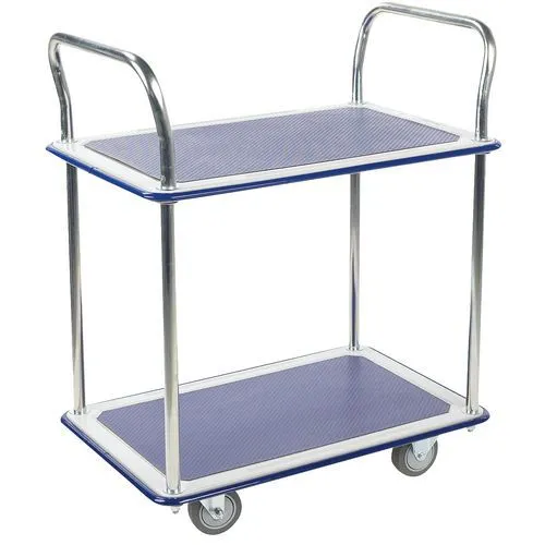 Carrello con ripiani in metallo - 2 ripiani - Portata 200 kg - Manutan Expert