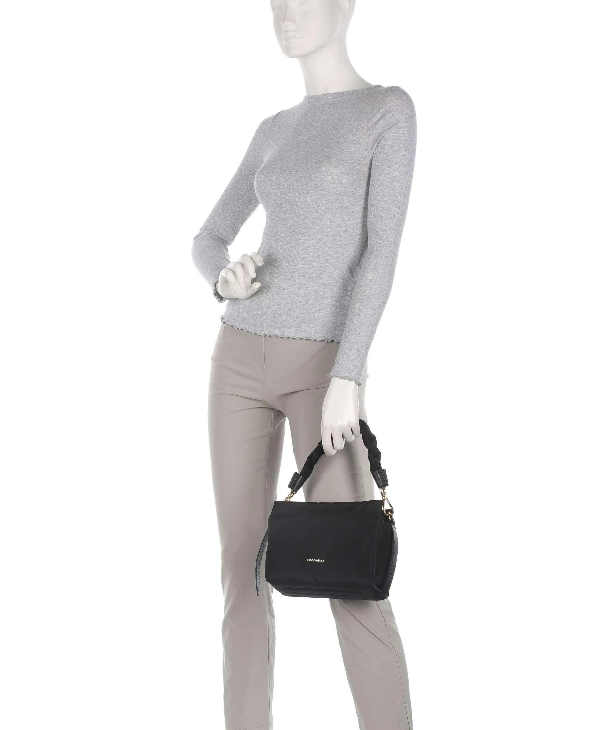  Coccinelle Boheme Puffy Nylon Borsa a mano nylon nero  