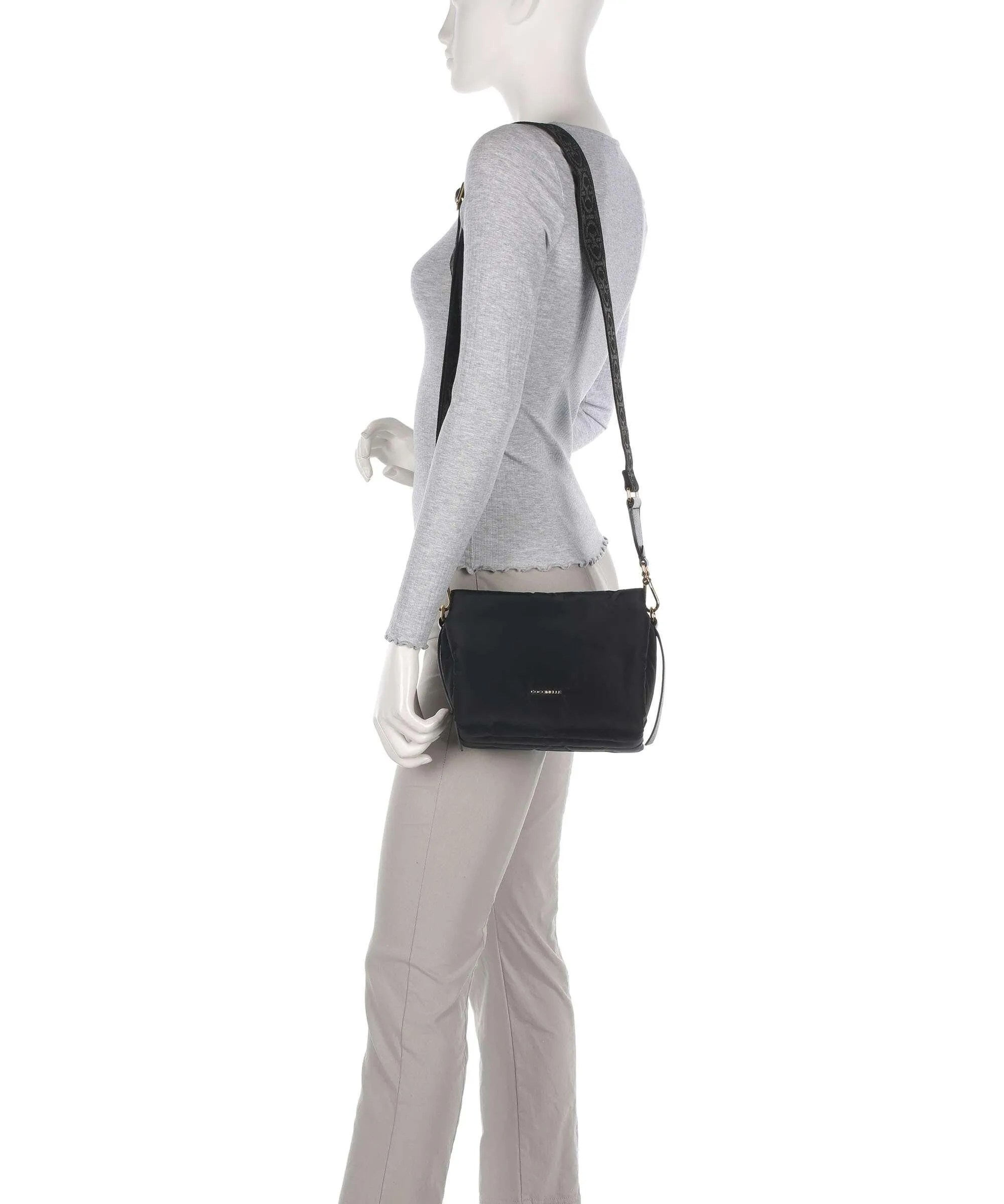  Coccinelle Boheme Puffy Nylon Borsa a mano nylon nero  