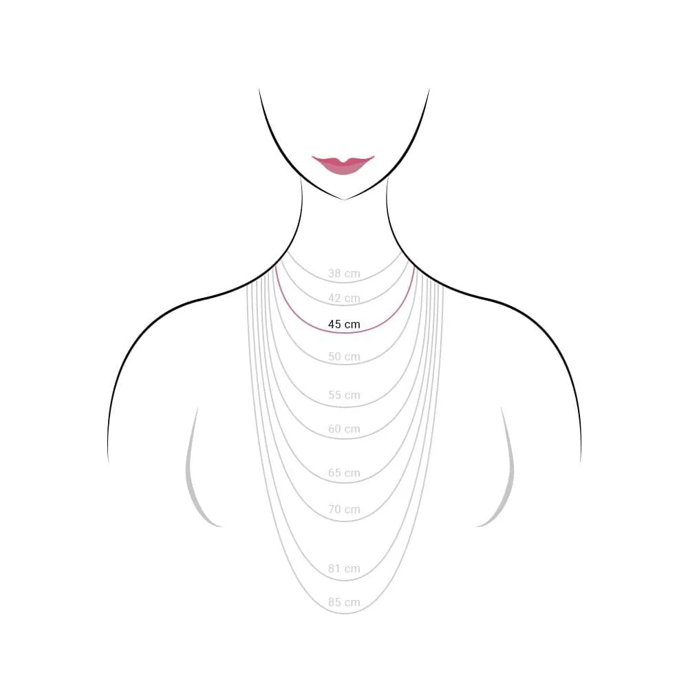 Collana con ciondolo a goccia in argento rodiato e zirconi bianchi e neri