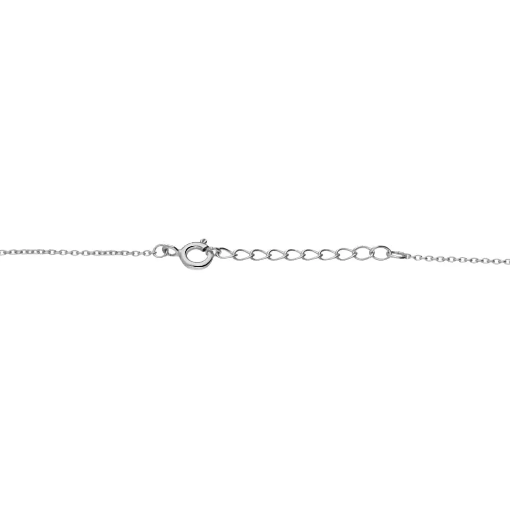 Collana con ciondolo a goccia in argento rodiato e zirconi bianchi e neri