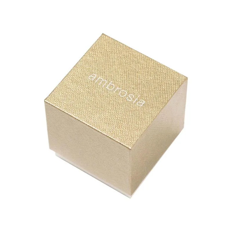 Collana con Ciondolo Ambrosia in Oro Bianco e 4 Zirconi