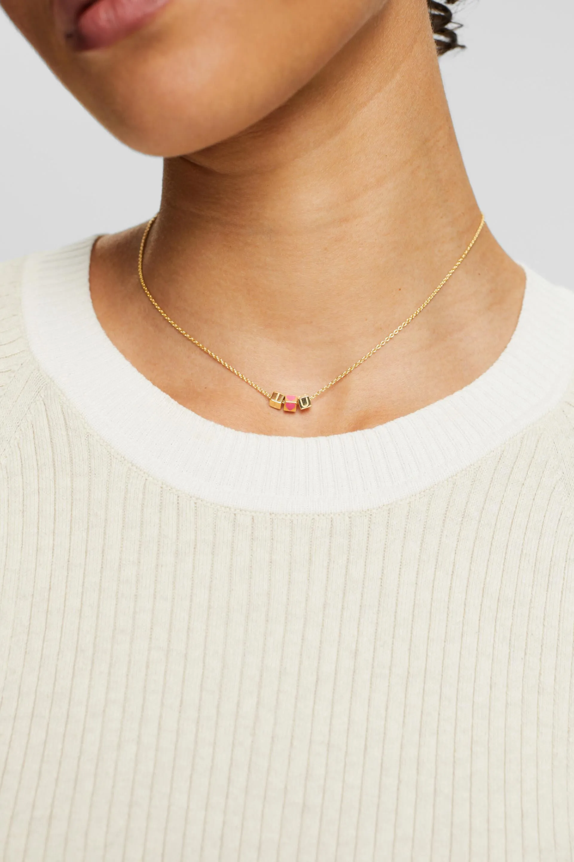 Collana con pendente scorrevole Love