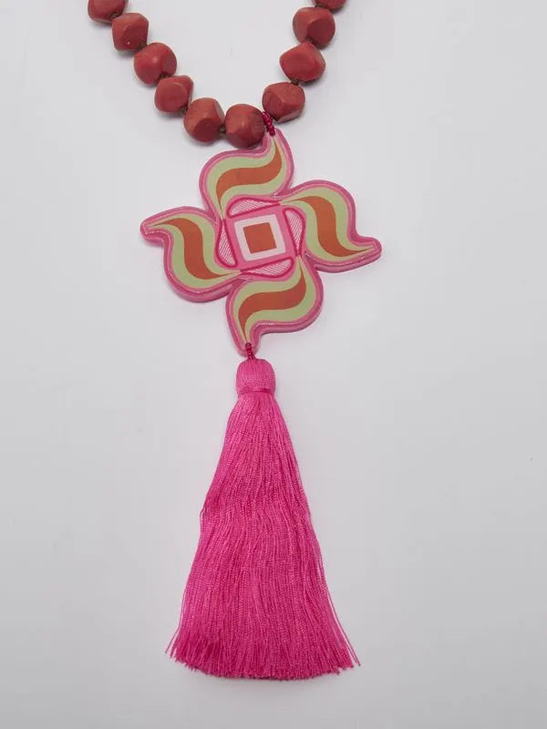 Collana donna Maliparmi con perline Rosa-Verde