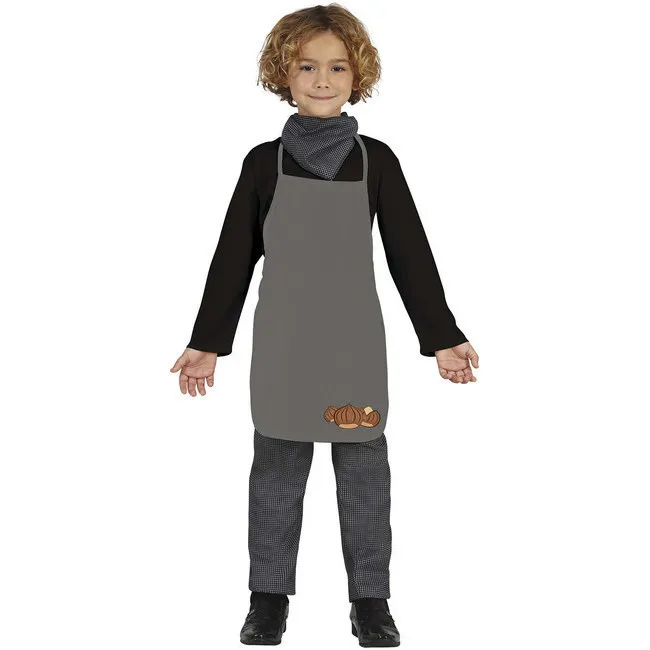 Costume da castagnaro con grembiule grigio per ragazzi