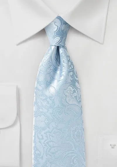 Cravatta paisley celeste