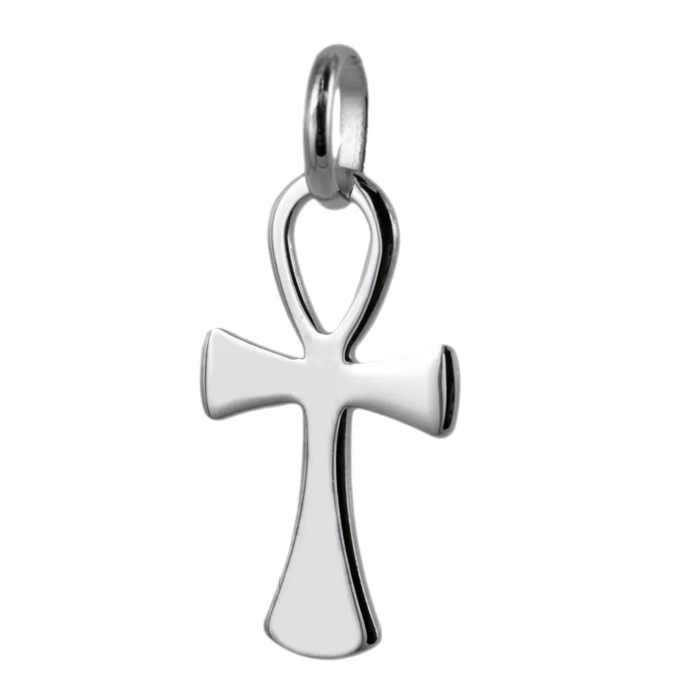Croce della vita in oro bianco media 13X23 mm
