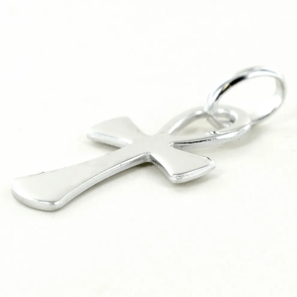 Croce della vita in oro bianco media 13X23 mm