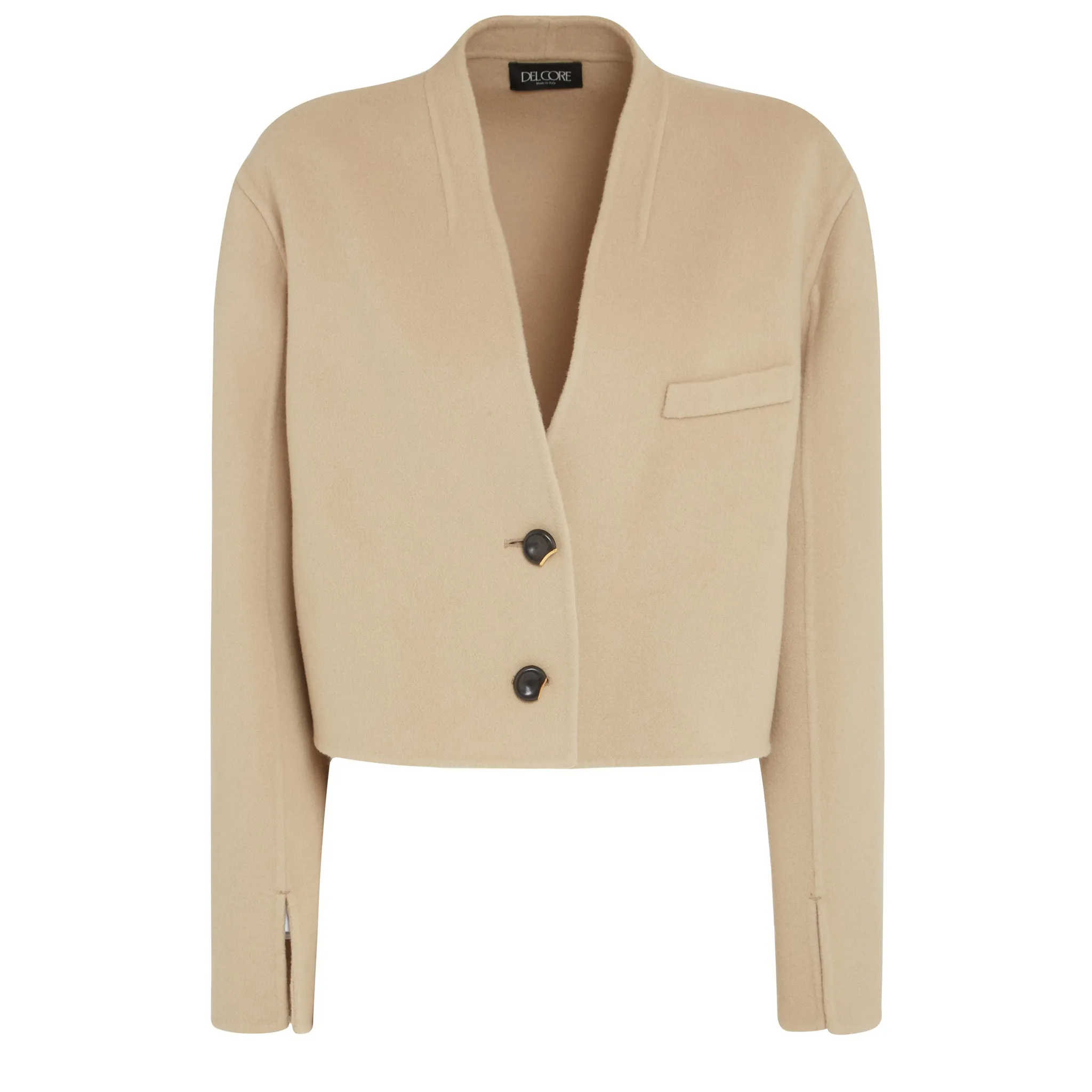 DEL CORE  Giacca a cardigan in lana beige
