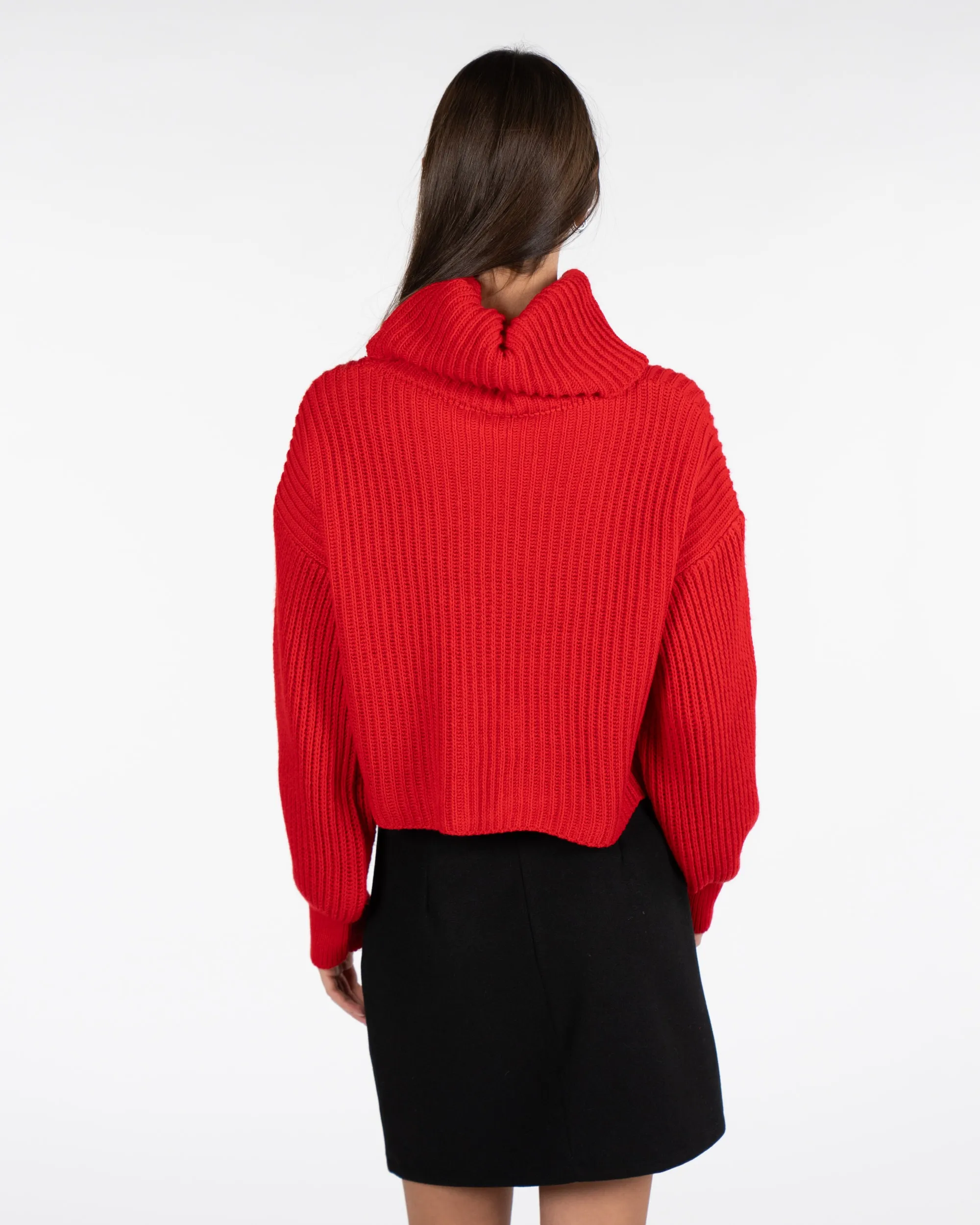 Dolcevita in maglia - ROSSO