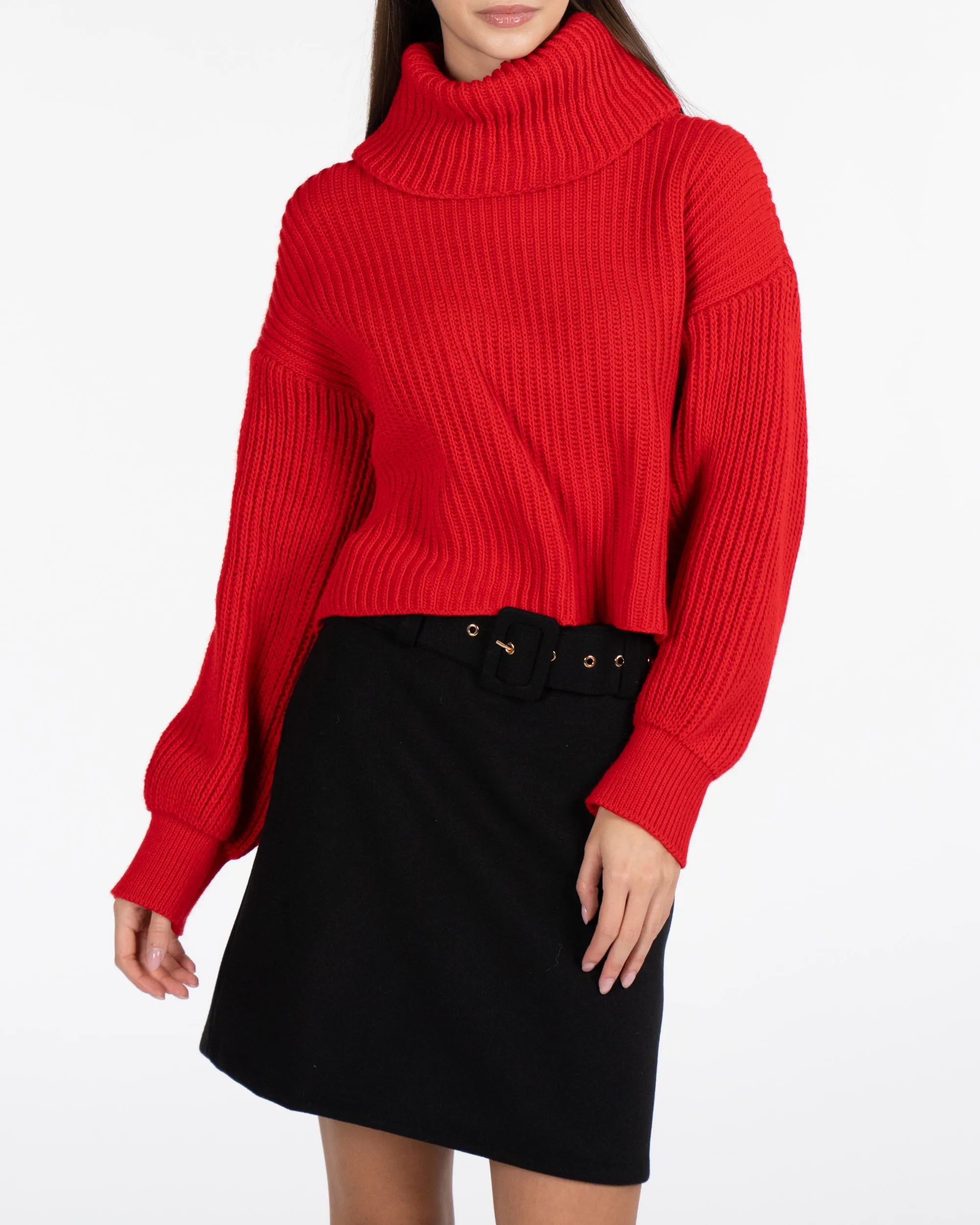 Dolcevita in maglia - ROSSO