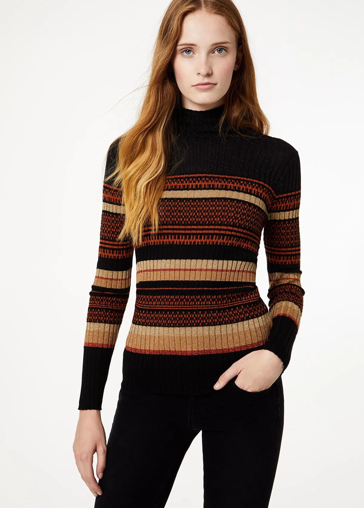 Dolcevita jacquard con lurex