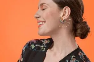 Eleganti orecchini a forma di mazzo di fiori, ART377, multicolor